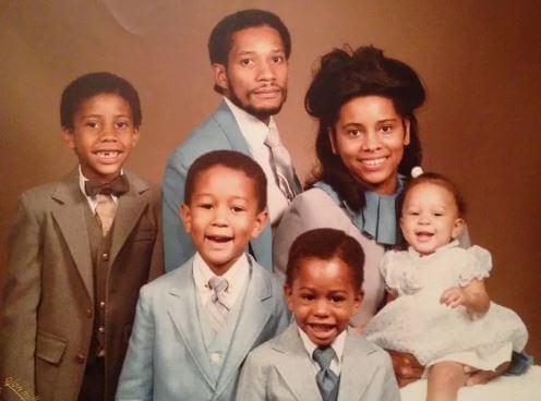 Ronald Stephens with his former wife and children.